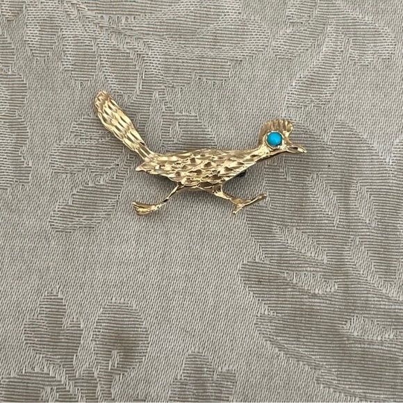 Brooch Vintage Art Nouveau Intricate Running Birds - Picture 1 of 5